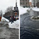 «Водопад в городе». В Петрозаводске два дня заливает центр города